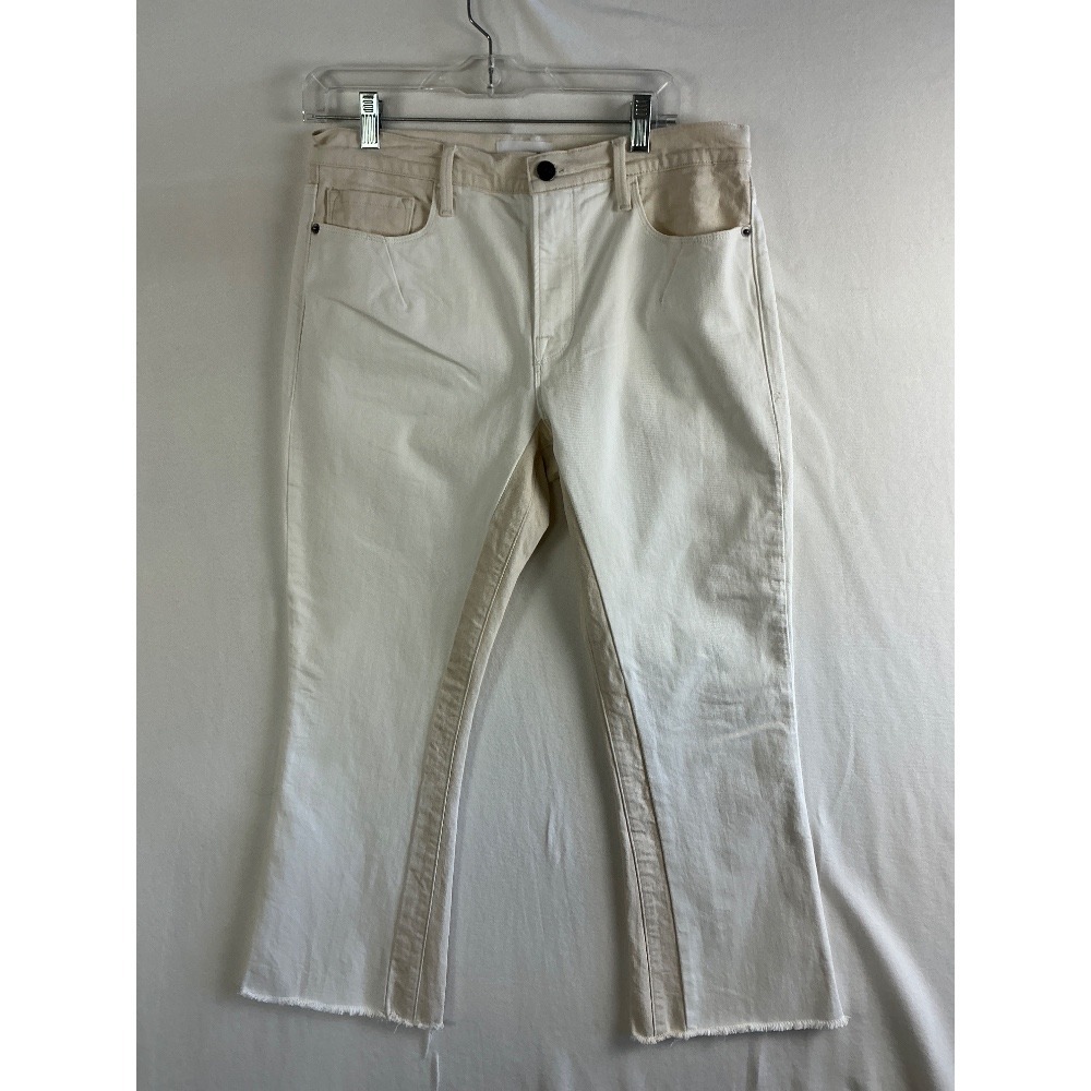 FRAME Jeans Women's 32 Le Crop Mini‎ Boot Two Tone Raw Hem Denim